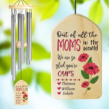 Mothers Day Wind Chime, Gifts for Mom, Mothers Day Presents, Valentines Day Christmas Birthday Gifts for Mom, Personalized Mom Gifts