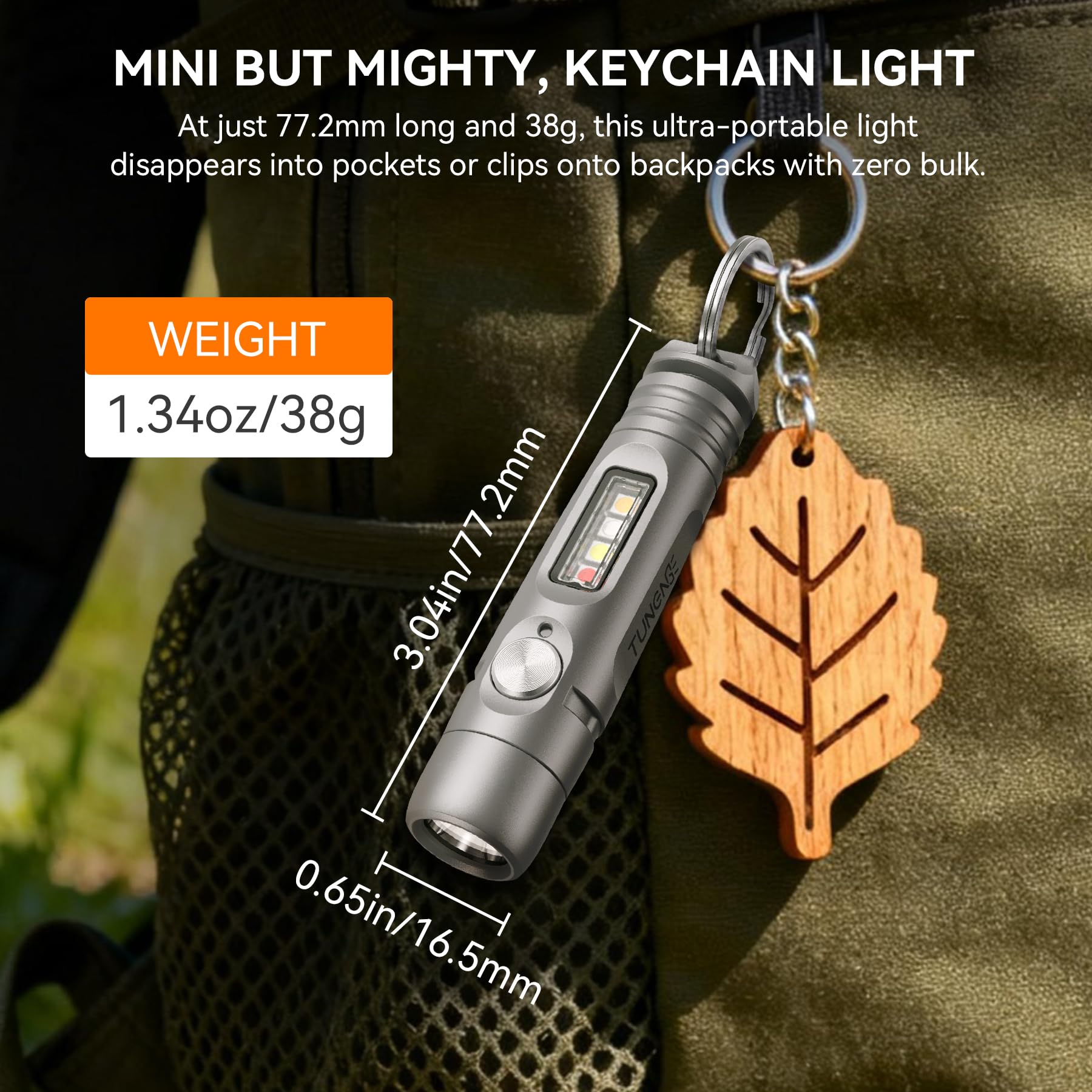 S15PRO-TK - Torcia portachiavi in titanio, mini torcia tascabile ricaricabile USB-C, 750 lumen, piccola luce EDC con luce UV e 5 modalità luce laterale + cacciavite per emergenze, manutenzione