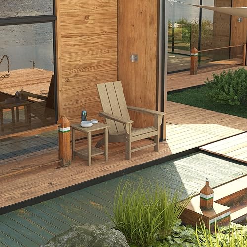 Miniatura 2 de Poly Lumber - Silla Adirondack resistente a todo tipo de clima, silla de patio al aire libre, con aspecto de madera, silla premontada para fogata de