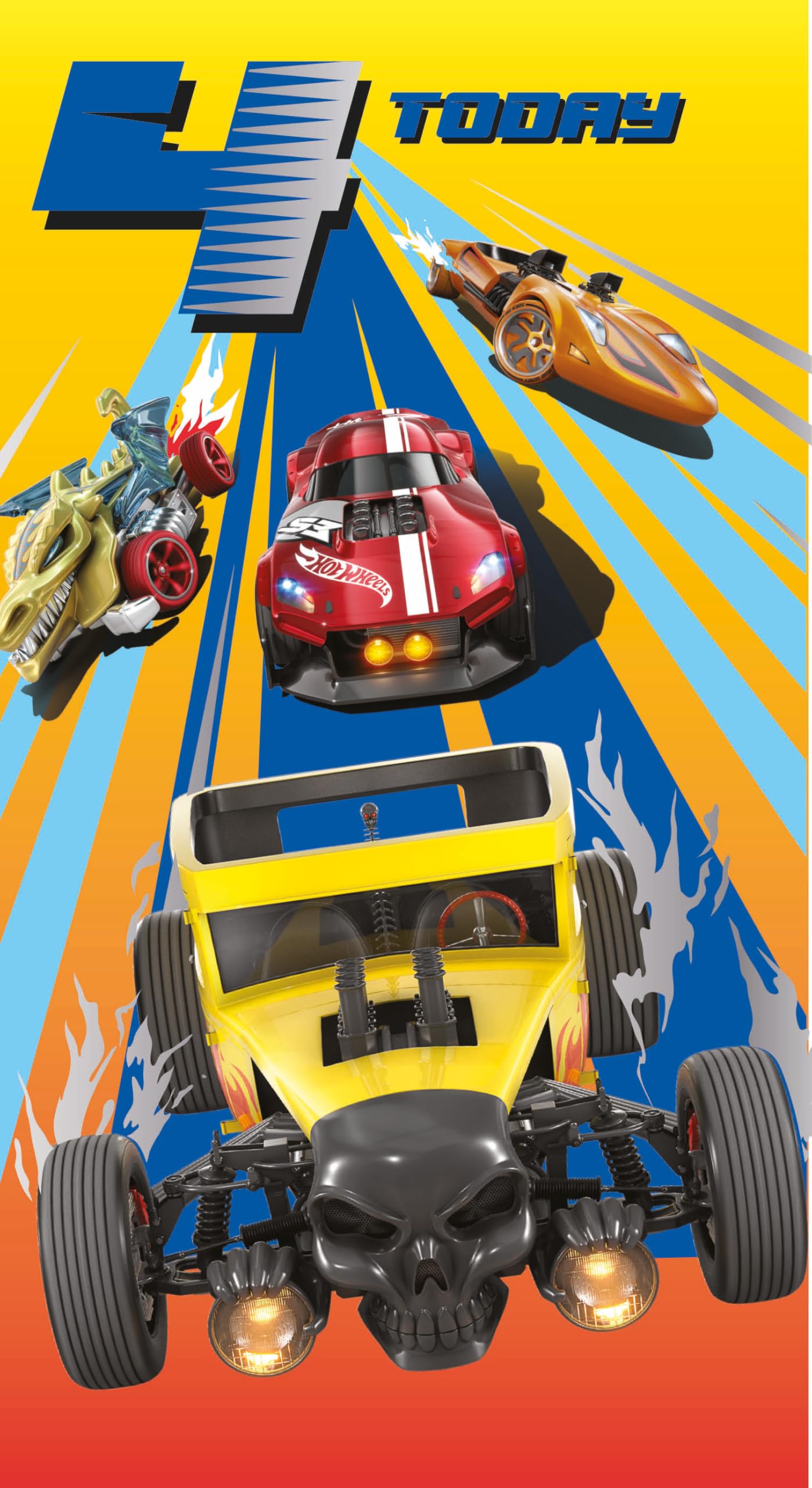 Danilo Promotions Ltd Hot Wheels Birthday Card, Age 4