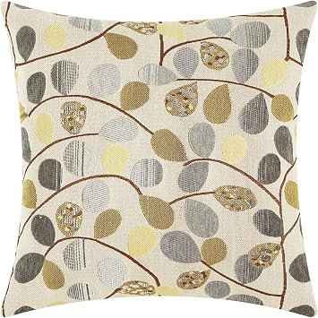 CaliTime Decorative Throw Pillow Covers 18 X 18 Inches Ecru Grey
