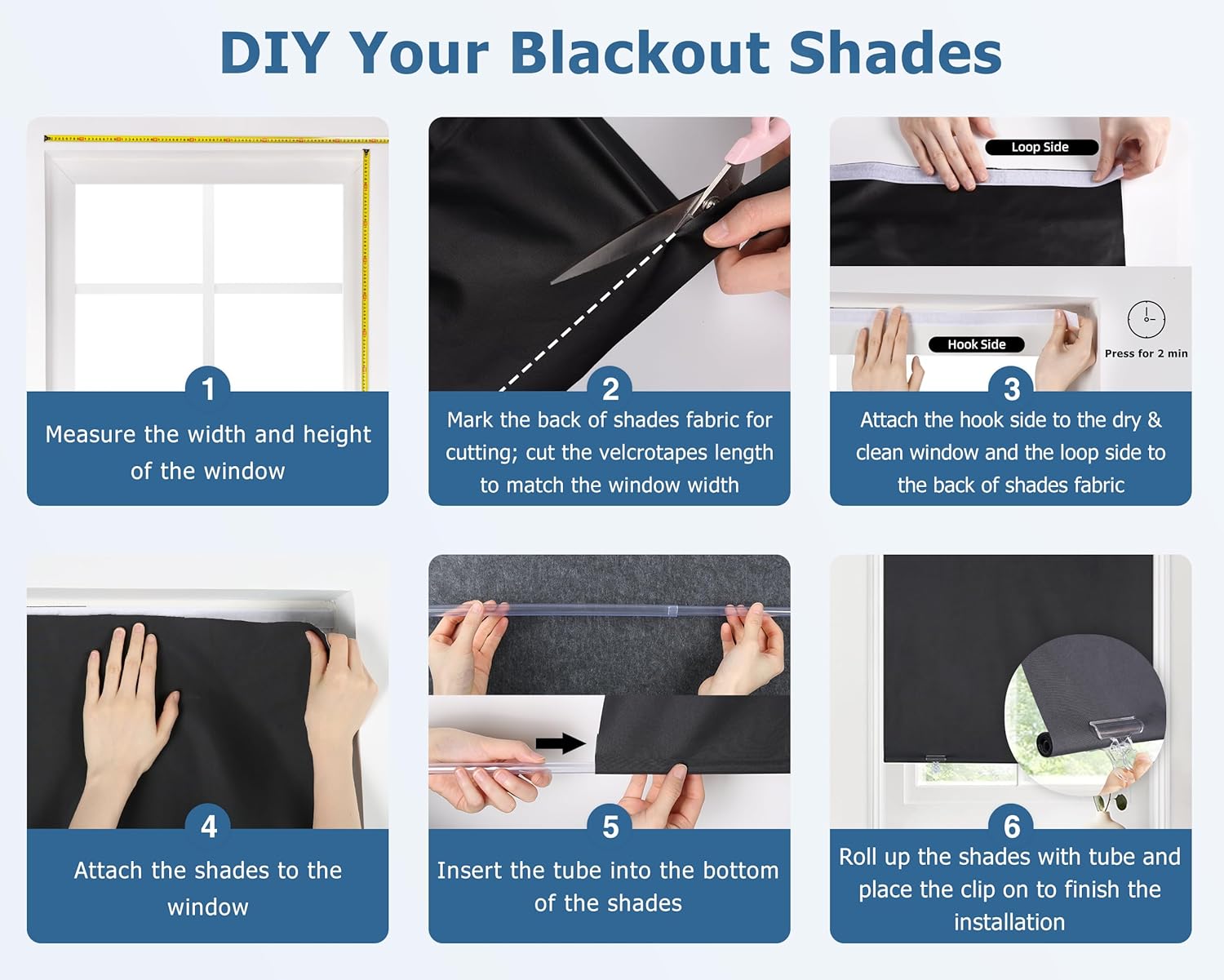 LazBlinds 100% Blackout Roller Shades, No Tools No Drill Cordless Blinds for Windows, Thermal Insulated UV Protection Privacy Window Shades for Bedroom (36''W x 72''H, Beige)