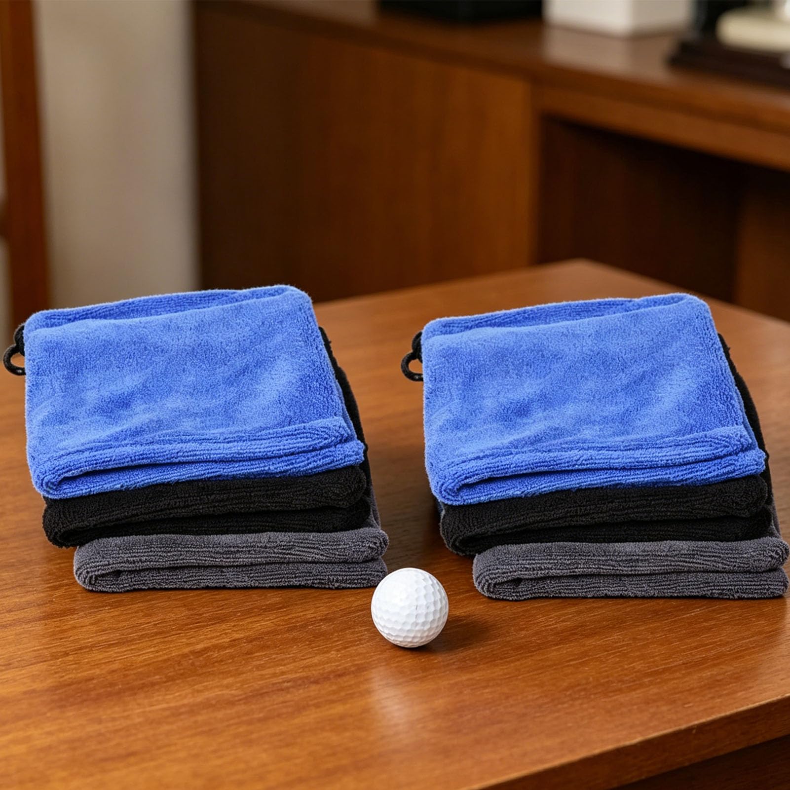 Cocoarm 6 Asciugamani da Club in Microfibra Asciugamani per la Pulizia delle Palline da Golf con Gancio in Alluminio Asciugamano Sportivo Assorbente Ad Asciugatura Rapida per Sacca da Golf Pulizia