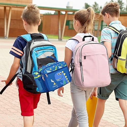 Miniatura 7 de Bagseri Lonchera para niños  Lonchera aislada para niños, reutilizable, a prueba de fugas, con soporte para botella de agua, lonchera para niños