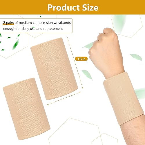 Miniatura 2 de SATINIOR 2 pares de muñequeras de compresión para muñecas de compresión, muñequeras elásticas para hombres y mujeres, tenis, tendinitis, túnel