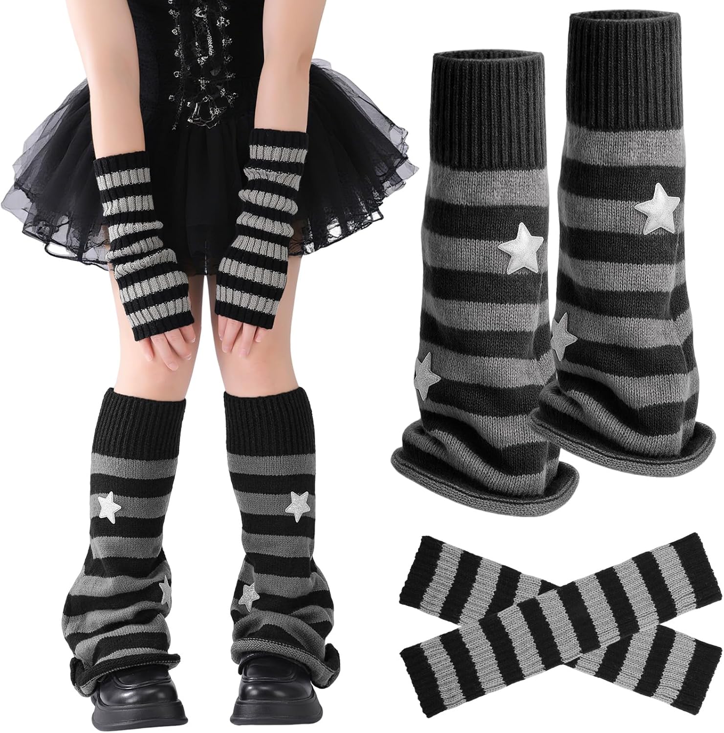 Jspupifip Y2K Leg Warmers for Women, Star Arm Warmers...