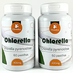Kit 2 Chlorella 500 mg 60 Comprimidos Suplemento Clorela Algas Verde Comprimidos Fitonatus
