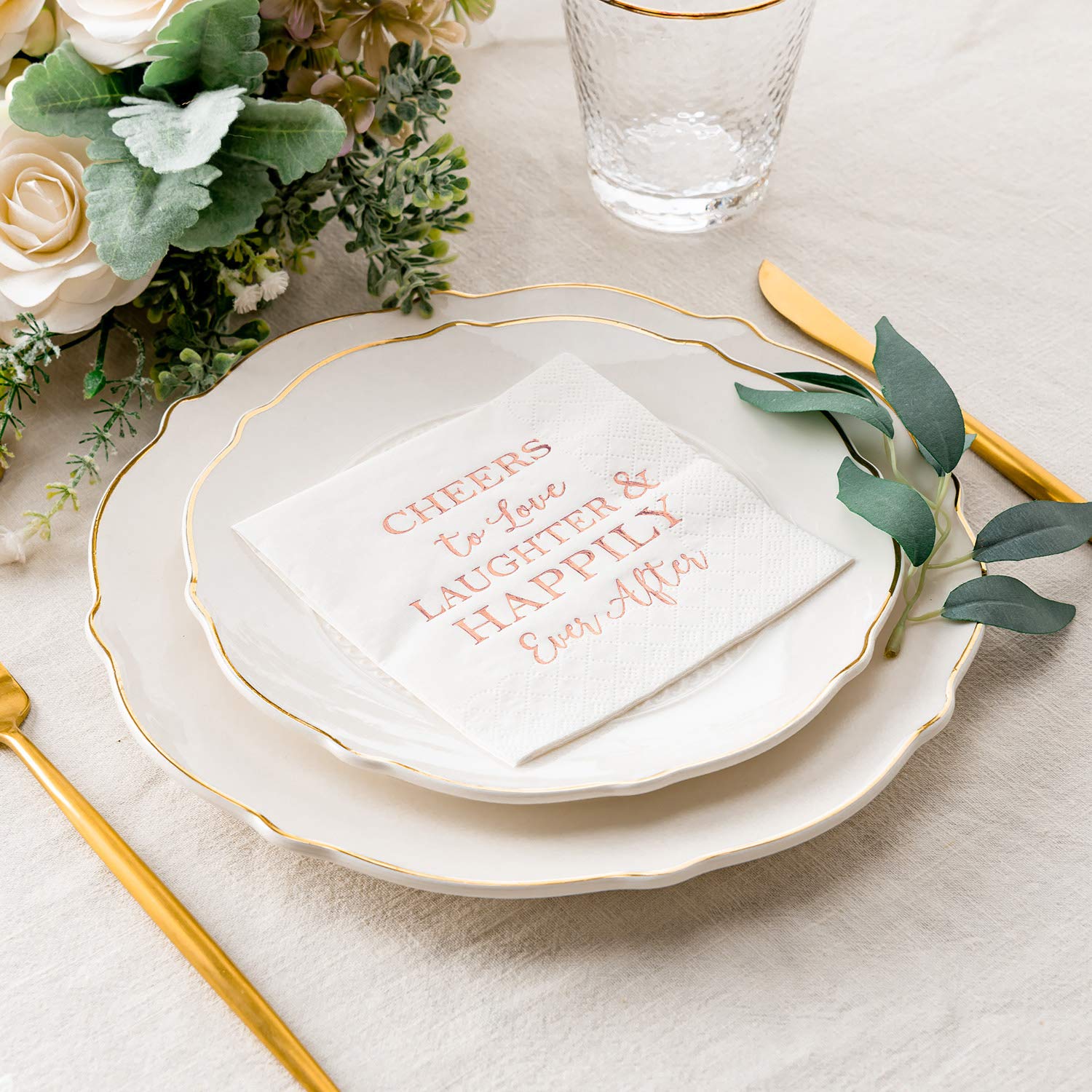 Rose Gold Bridal Shower Napkins - 100 Pack -2 Rose Gold Bridal Shower Napkins - 100 Pack -2