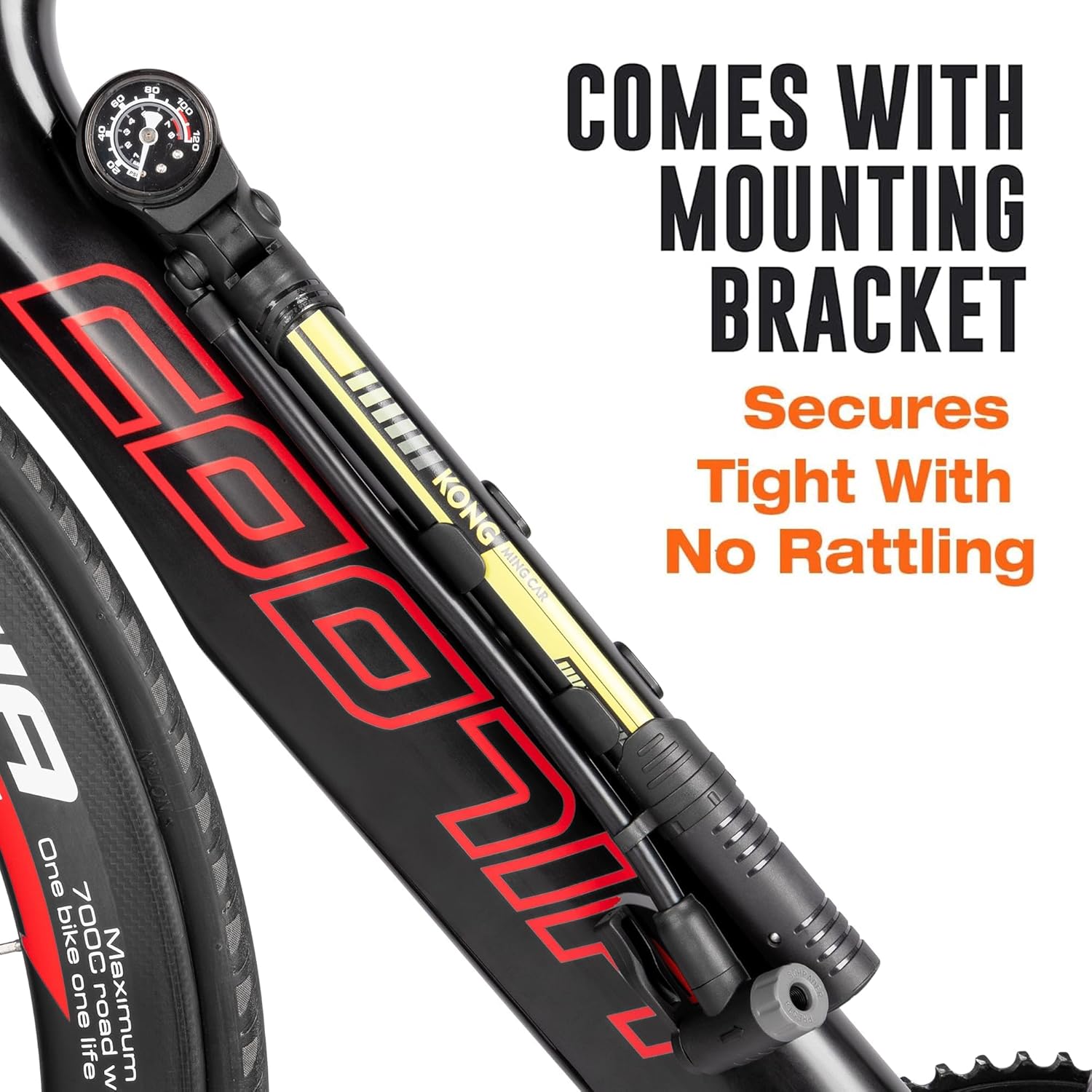 KONG MING CAR Bicycle Pump, 120 PSI Bicycle Pump, All Valves, Compact for Presta and Schrader and Dunlop Valves, Mini Bicycle Floor Pump for Road Bike, Mountain Bike 8 811CnIUiyLL. AC SL1500