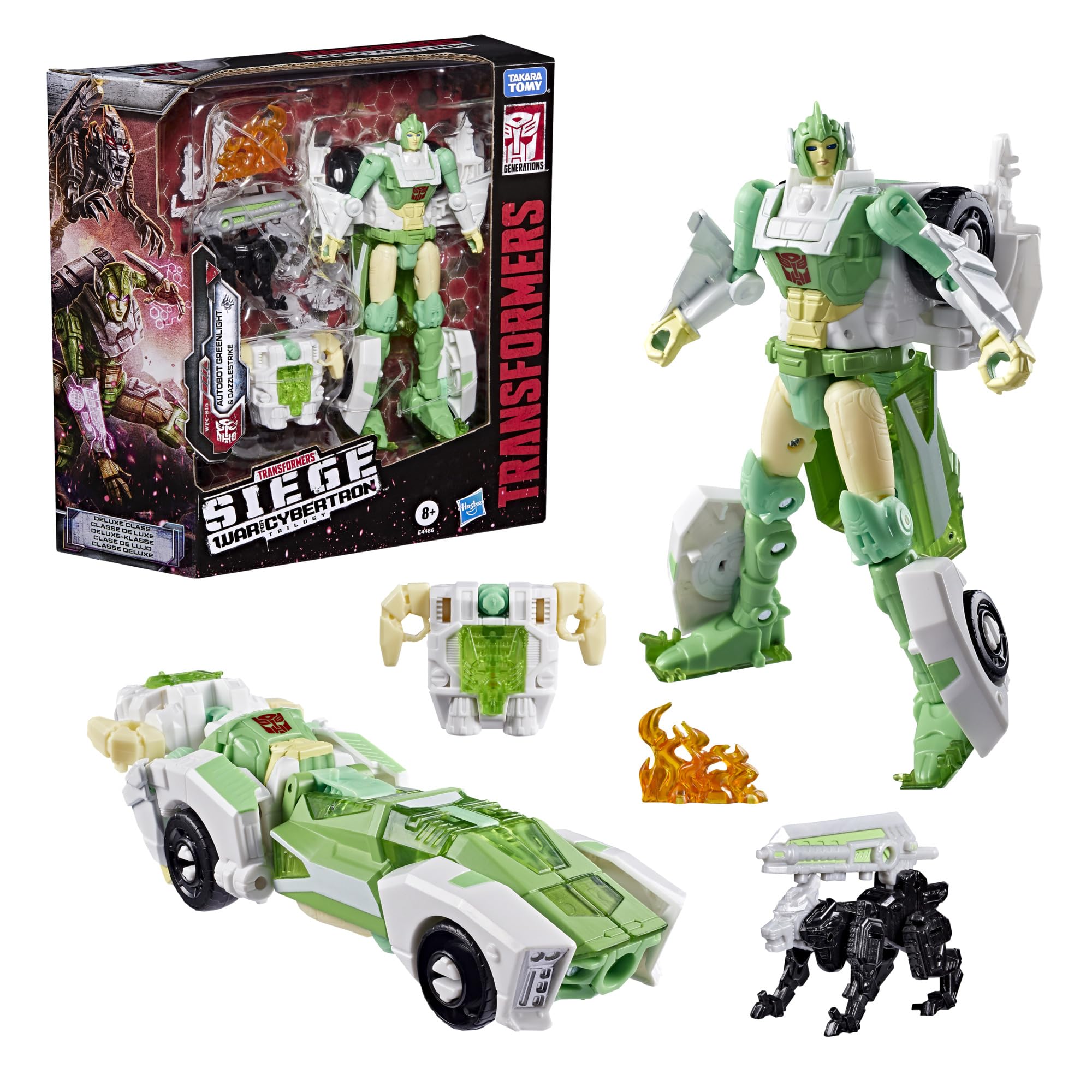 Transformers Generations War for Cybertron: Siege Deluxe-Klasse WFC-S15 Autobot Greenlight & Battle Masters Dazzlestrike, verwandelbare Action-Figuren (Skala 14 cm), Roboter-Spielzeuge ab 8 Jahren