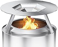 joqepy 19.5" Heat Deflector for Solo Stove Bonfire - 304 Stainless Steel with Handles, Portable Heat Redirector for Camping Fire Pits