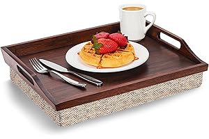 ROSSIE Home Bamboo Bed Tray Lap Desk with Detachable Cushion, Perfect for...