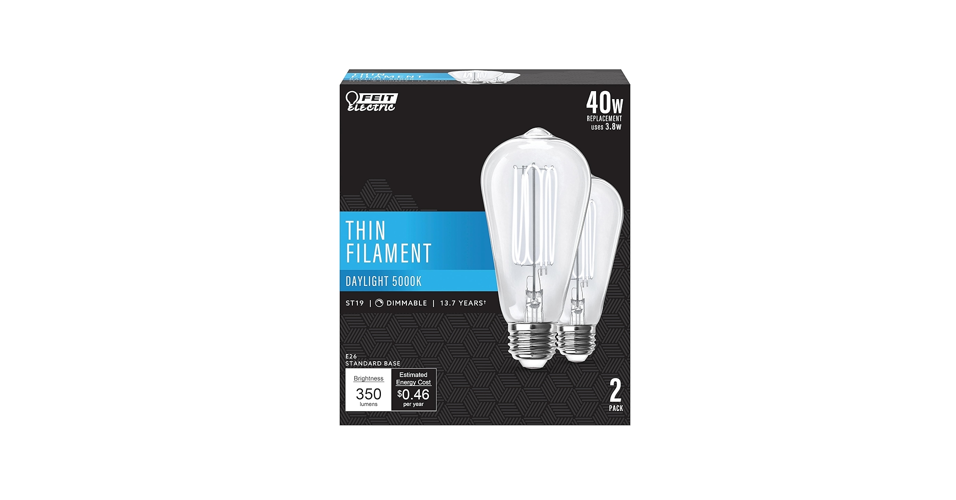 Amazon.com: Feit Electric ST19 Vintage Edison LED Light Bulb, 40W