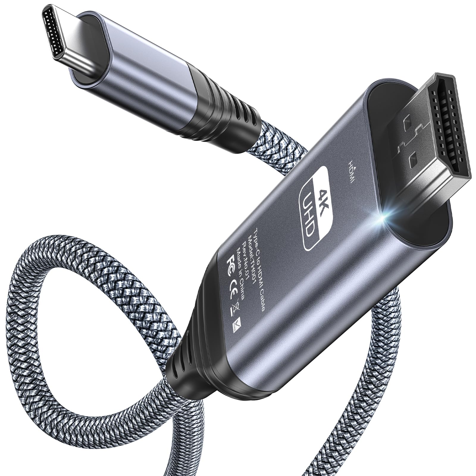 Siwket Cavo USB C a HDMI 4K@60Hz 3M, cavo USB tipo C a HDMI [compatibile con Thunderbolt 3] per MacBook Pro 2021, Macbook Air, iPad Pro 2020, Samsung Galaxy S22/S21, Surface Book 2 Usw