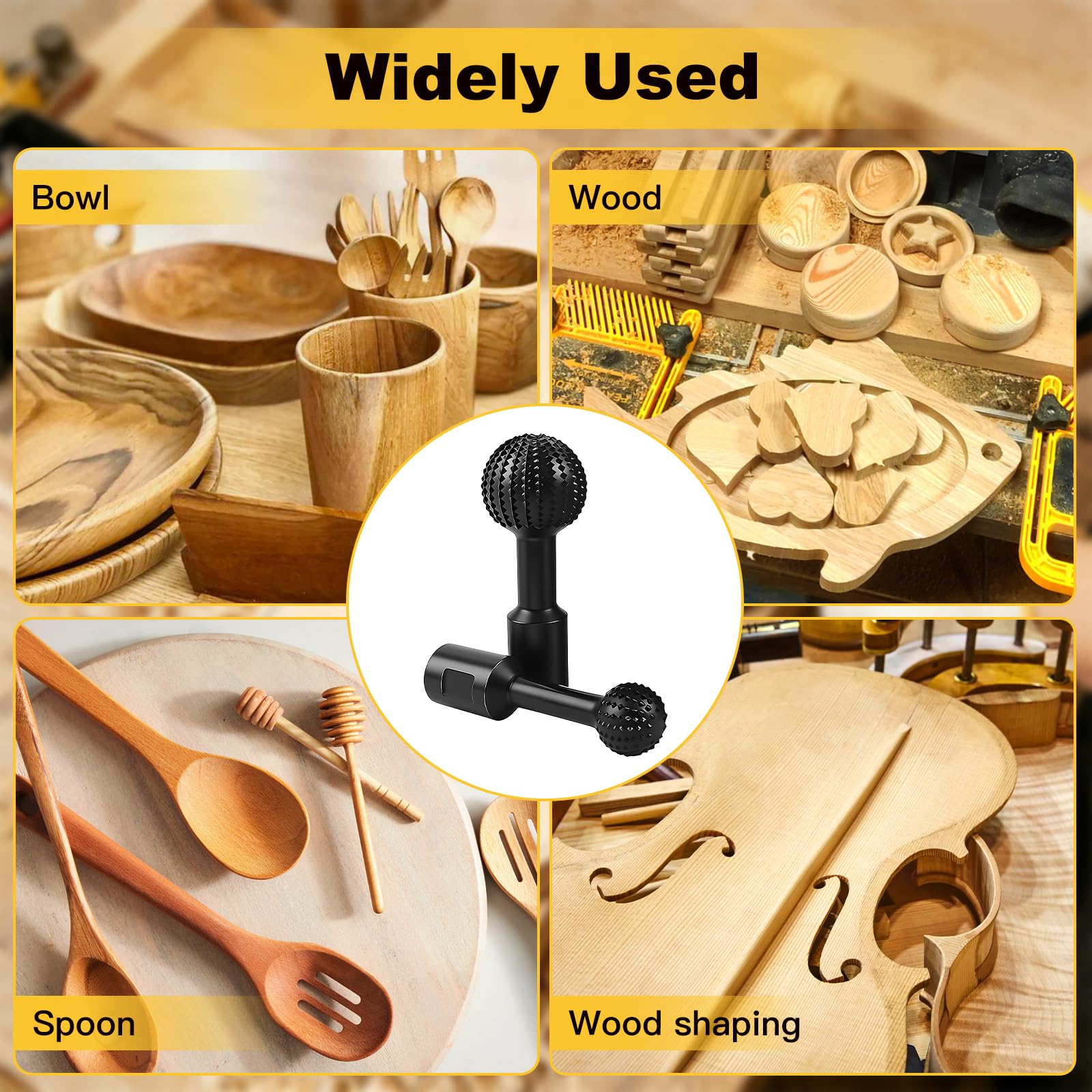 Raspa a sfera per legno, φ 25 mm + 40 mm, fresa a sfera per legno con filettatura M14, raspa per legno per smerigliatrice angolare 115/125 mm
