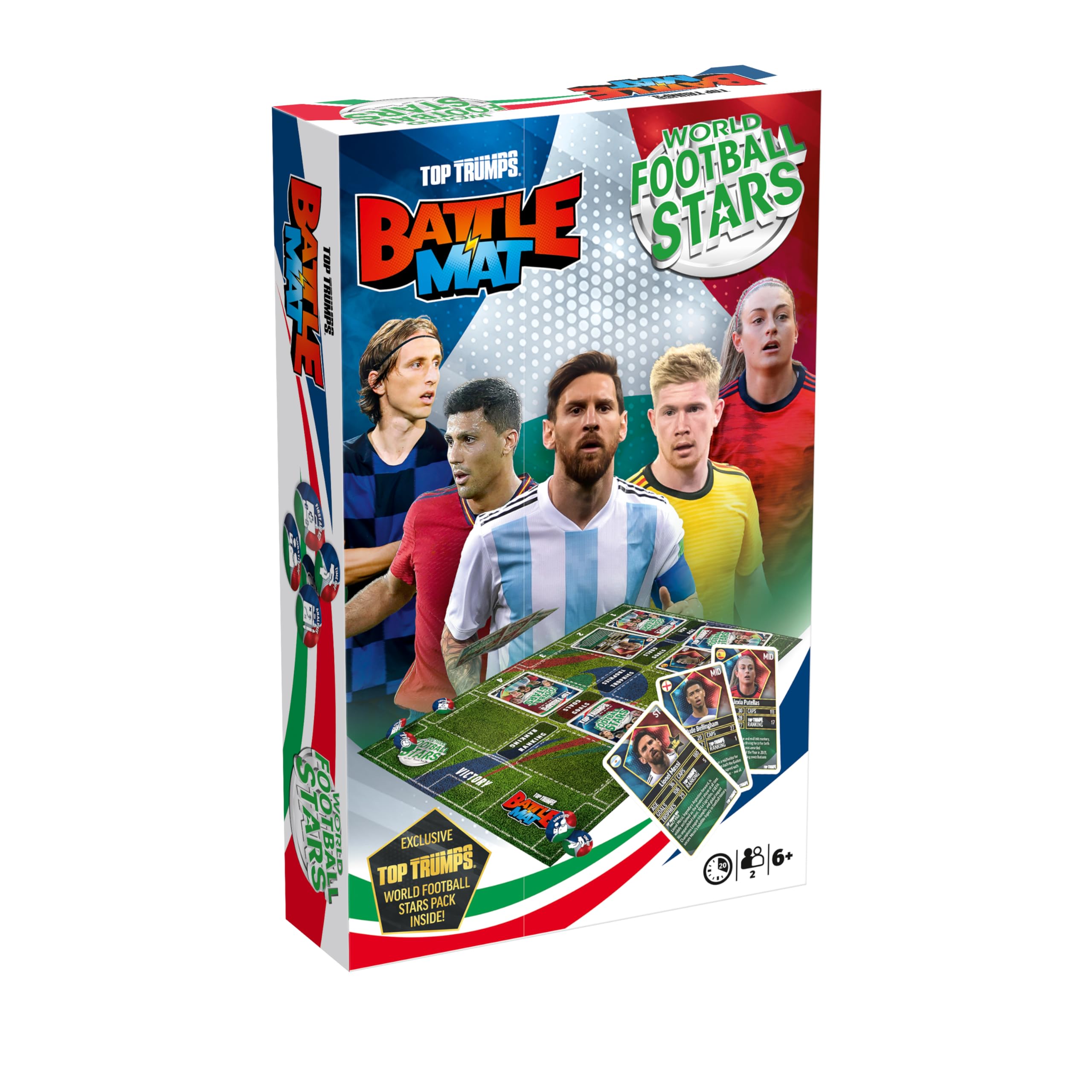 Top Trumps World Football Stars Battle Mat Card Game, Play with your favourite Football players including Cristiano Ronaldo