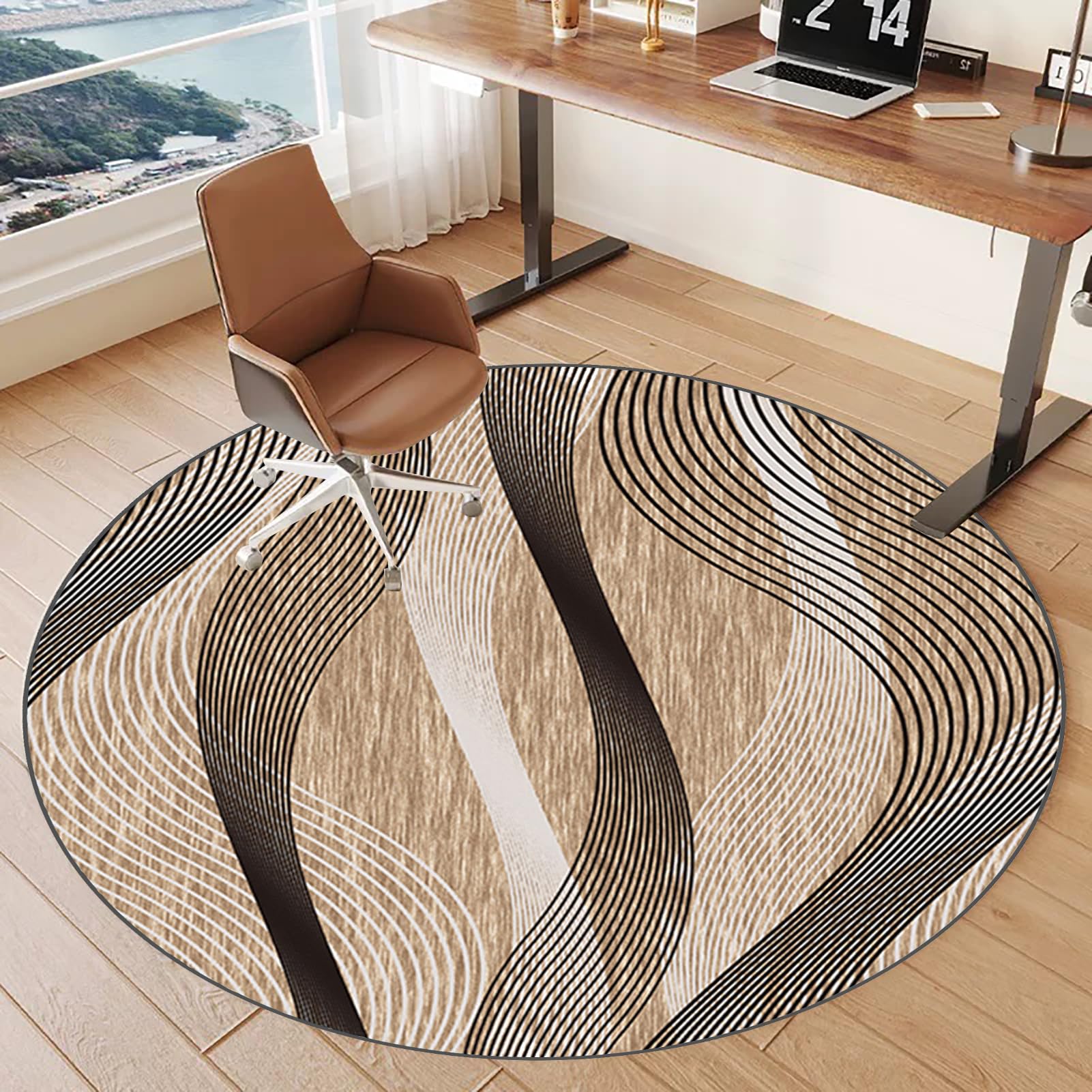 Tapis de chaise de bureau rond de 100 cm parfait pour le télétravail à la maison