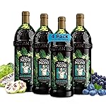 Tahitian Noni Juice by Morinda - Original Pure Noni Fruit Blend with Blueberry, Grape Extracts - Healthy Superfood Vitality Daily Wellness Drink - 4 Pack of 1L Bottle