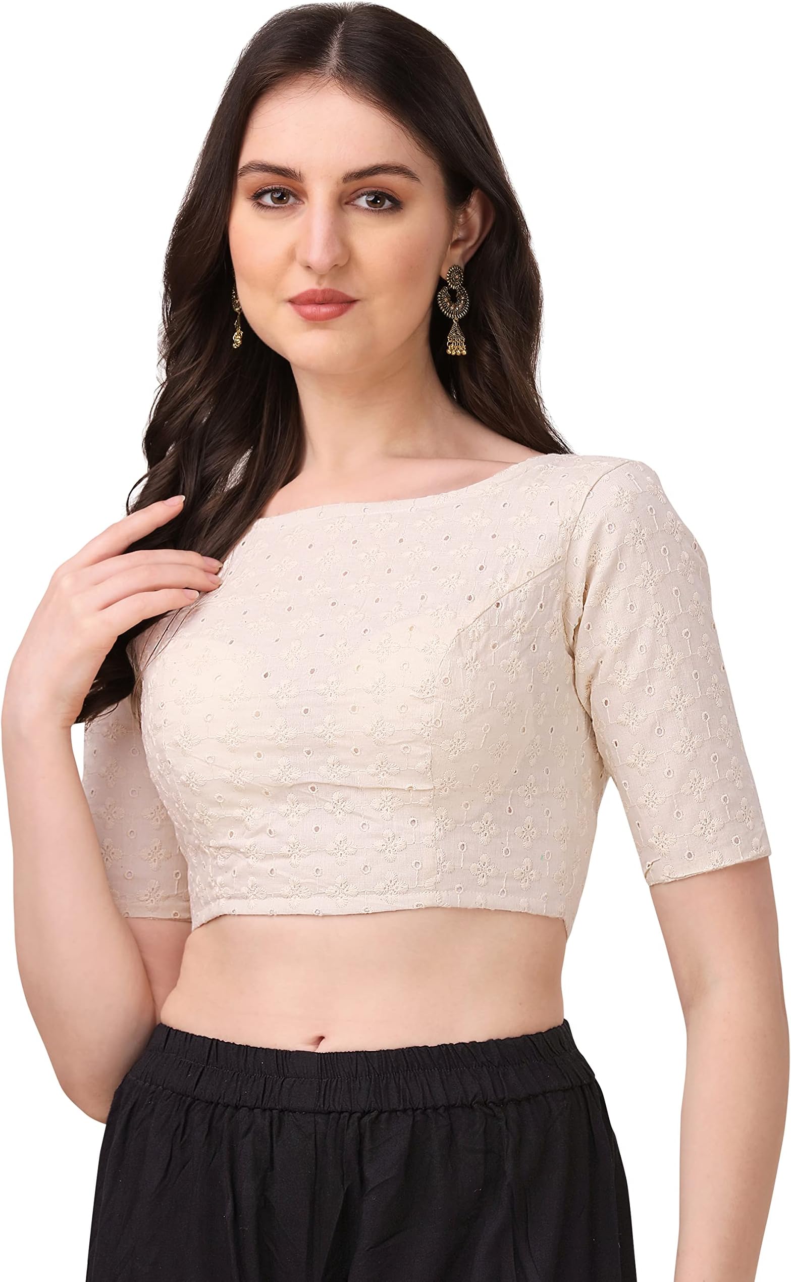 OOMPH!伸縮性のあるレディメイドブラウス、女性用レギュラーライクラ