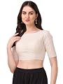 OOMPH! Traditional Cotton Fabric Blouse for Women | Round Neck., Elbow Length Sleeves | Wedding & Festival wear | Comfor