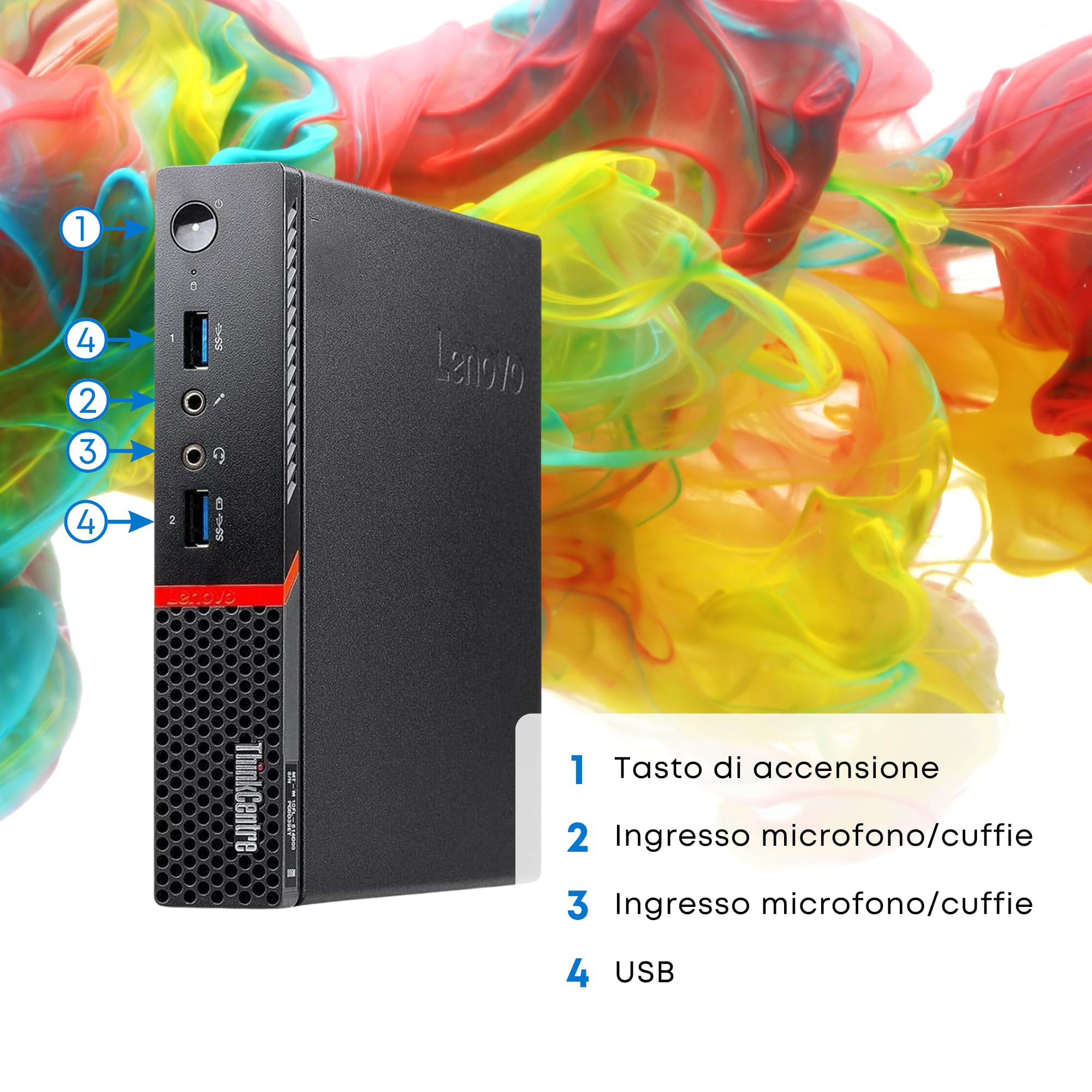 Lenovo ThinkCentre M900 - PC Mini Processore Intel i7-6700T 4 Core 2.8Ghz - Ram 8Gb SSD 256Gb - Computer Tiny Pronto all'uso con Win 11 (Ricondizionato)
