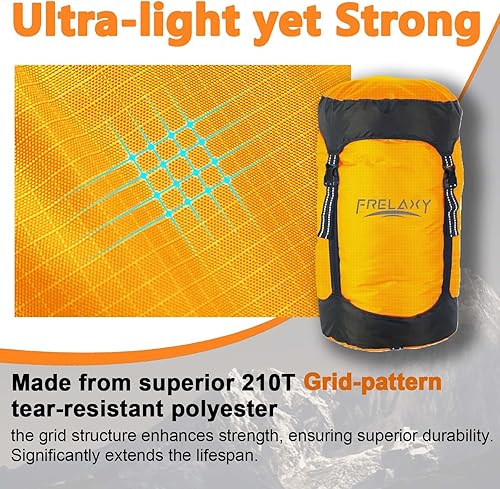 Miniatura 10 de Frelaxy - Bolsa de compresión con 40% más de almacenamiento Saco de dormir de compresión con capacidad de 11 L, 18 L, 30 L y 45 L, resistente al