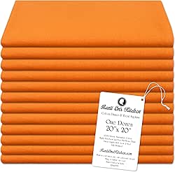 Aunti Em's Kitchen Apricot Cotton Napkins Cloth 20 x 20