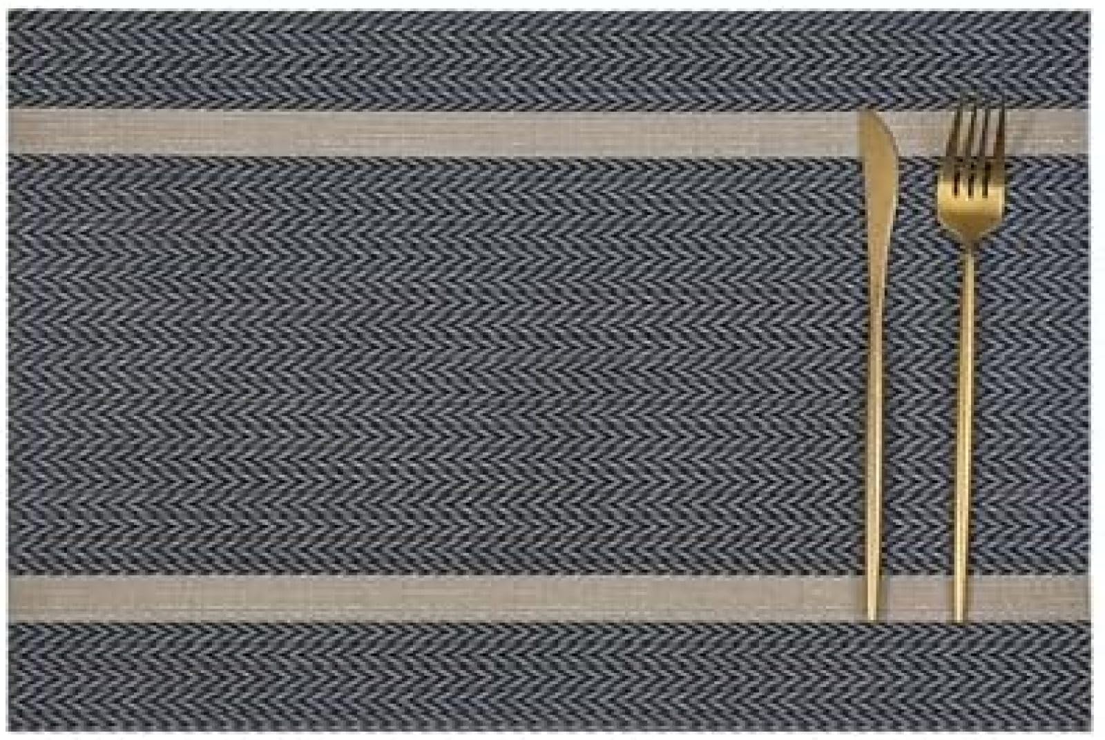 Set de table PVC bleu gris foncé lavable 45x30 cm pour salle à manger