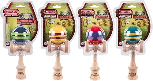 Miniatura 2 de Duncan Toys Komodo Kendama, amarillo con rayas granate