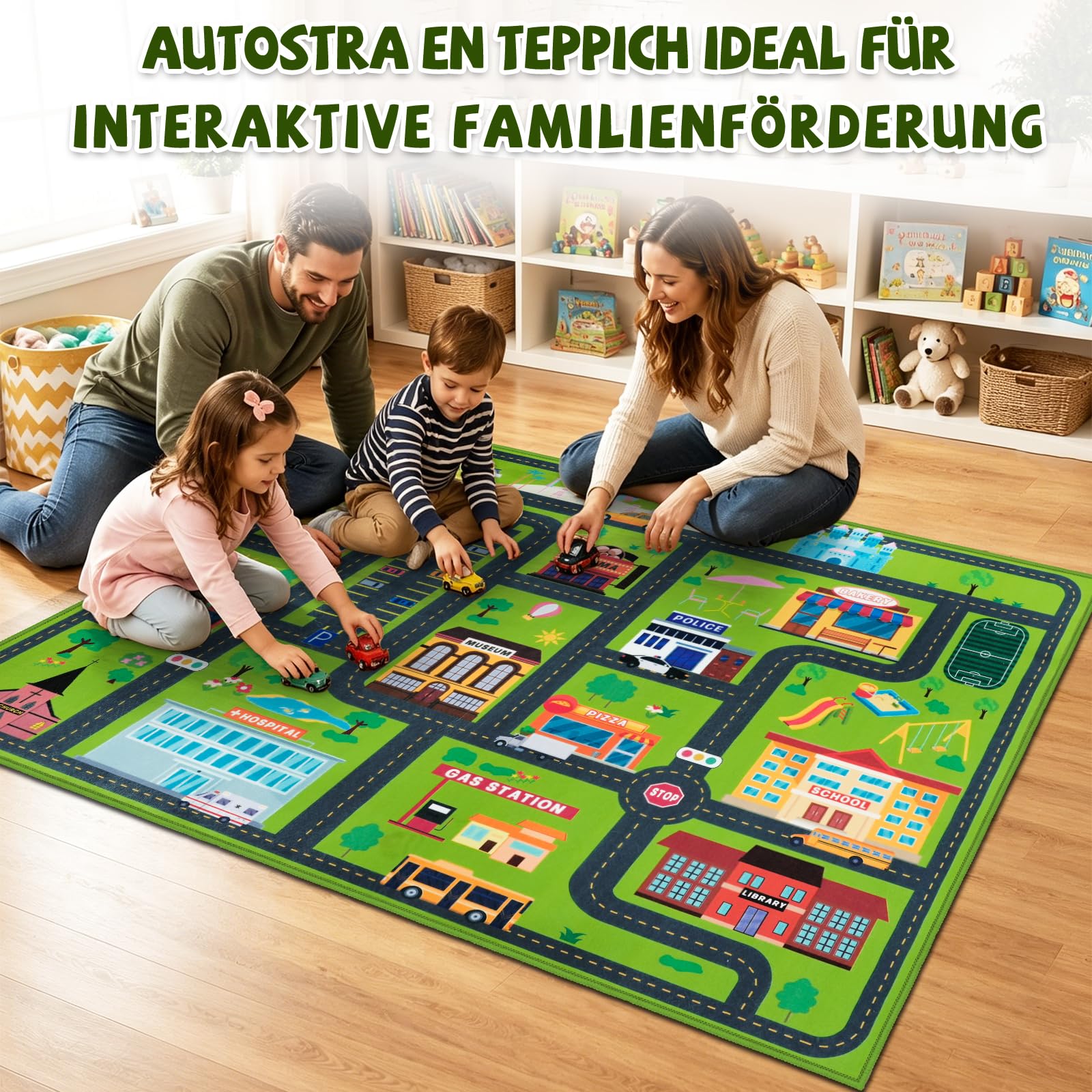 Capslpad Alfombra educativa para niños de 6 pies 6 pulgadas x 5 pies 0 pulgadas, área de juego y aprendizaje para niños