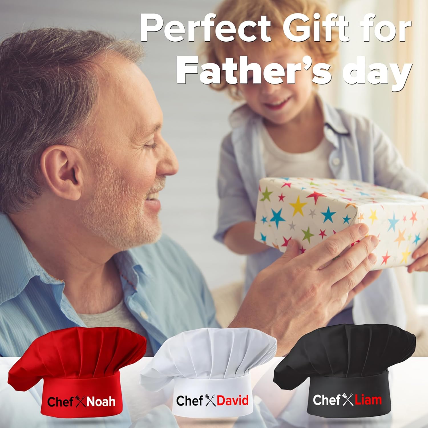 Personalized Grill Chef Hat with Custom Name, Adjustable BBQ Accessory for Father, Dad, Kitchen Cooking Chef Hat for Men - Image 7