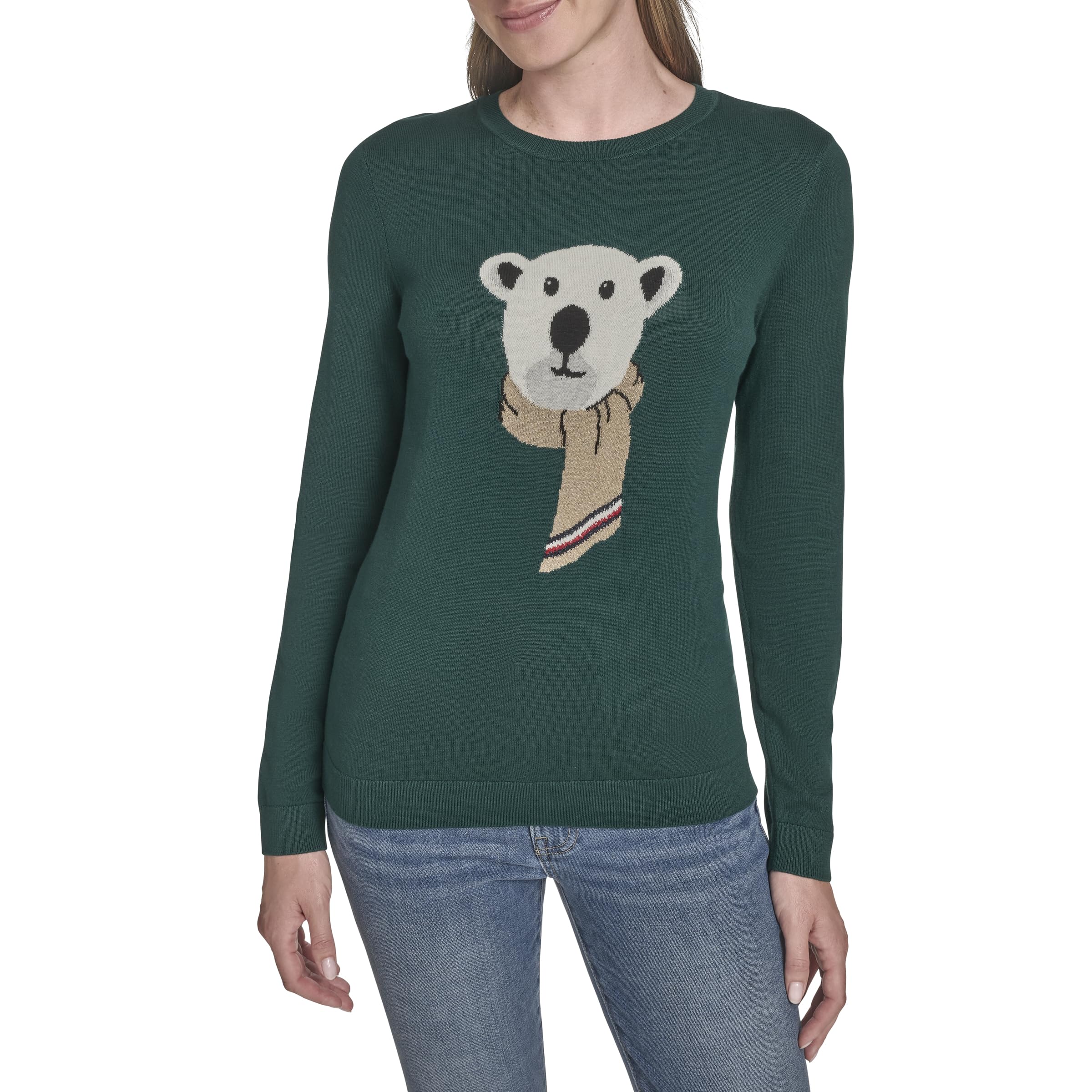 Tommy Hilfiger Women's Forest Pullover Crewneck Everyday Sweater, L