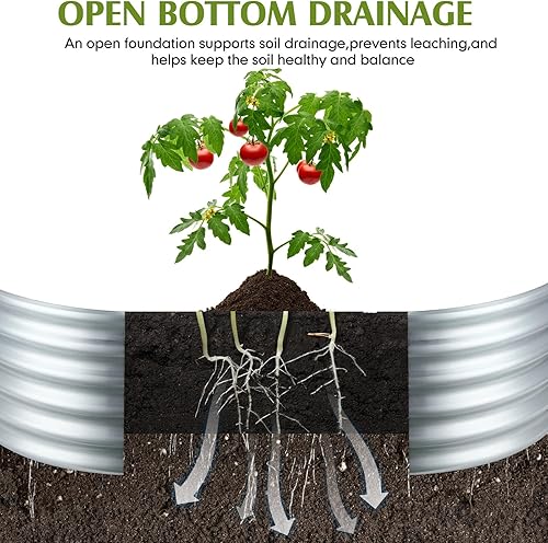 Miniatura 4 de Zonon Jardinera elevada de metal galvanizado de 24 x 12 pulgadas, para exteriores, de metal, sin fondo, para verduras, hierbas, suculentas, cultivo