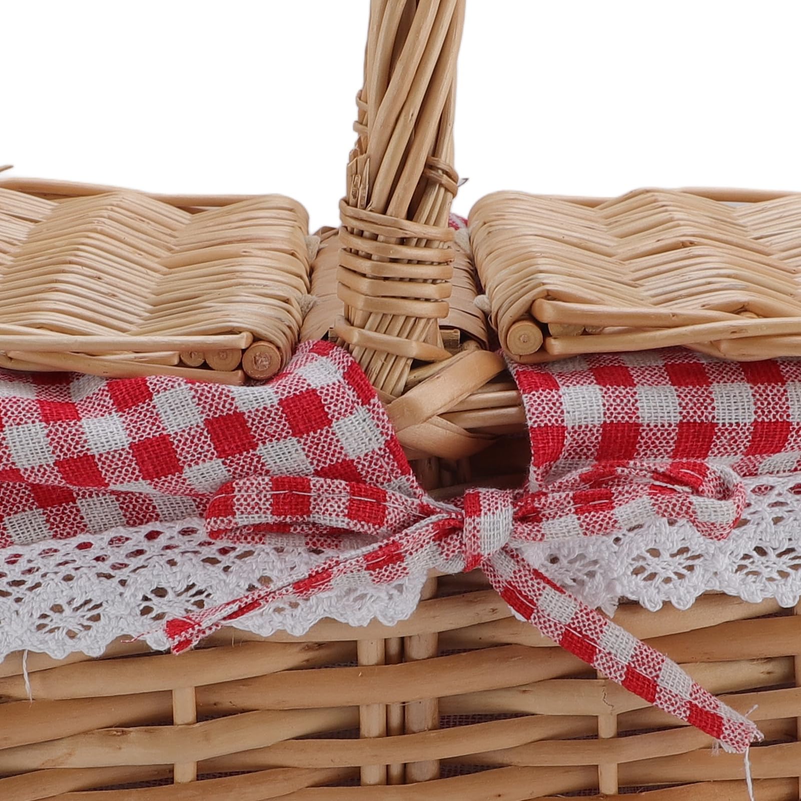 Sonew Cesto in Rattan da Picnic con Rivestimento Rimovibile in (Griglia