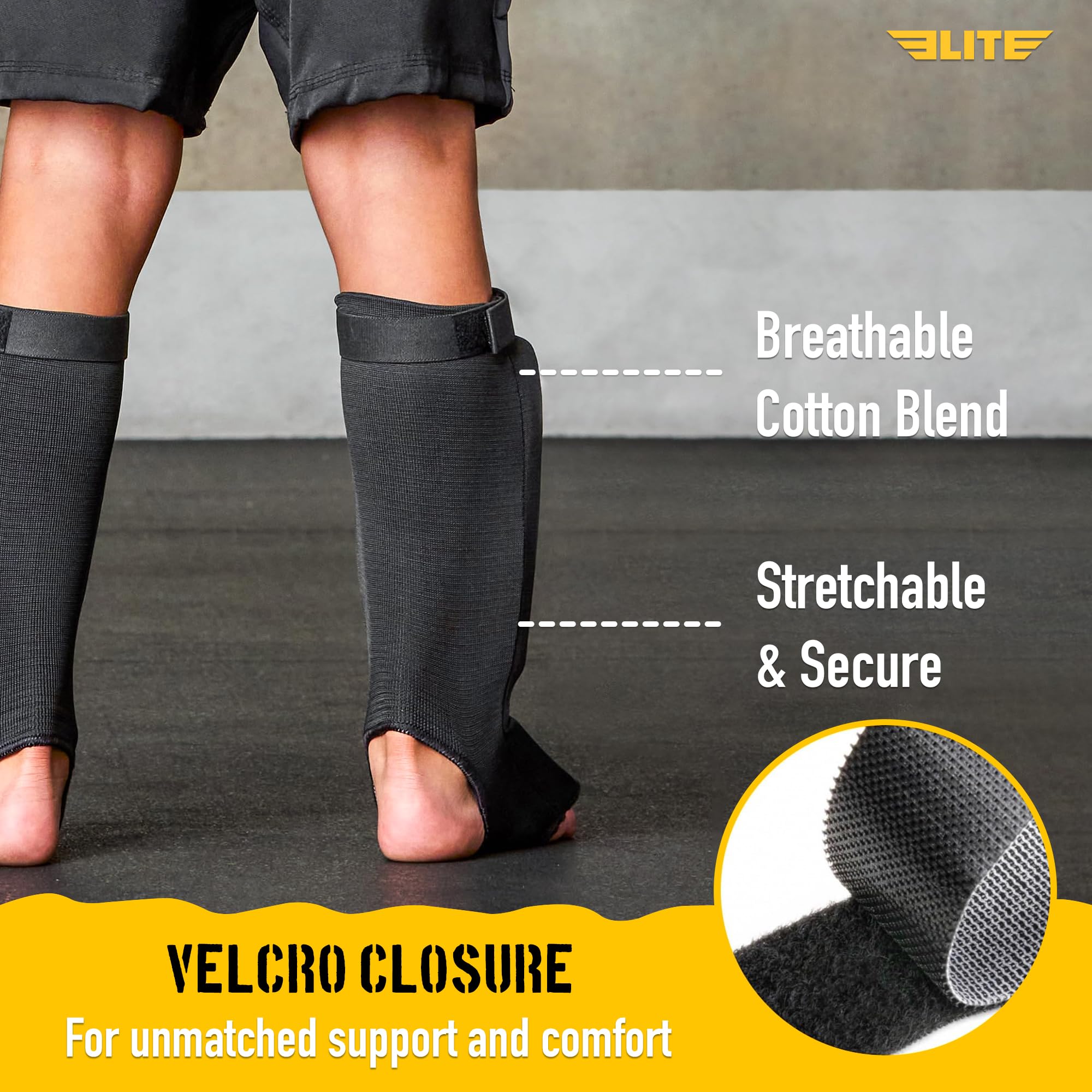 Elite Sports Shin Pad Espinilleras MMA, Unisex Adulto