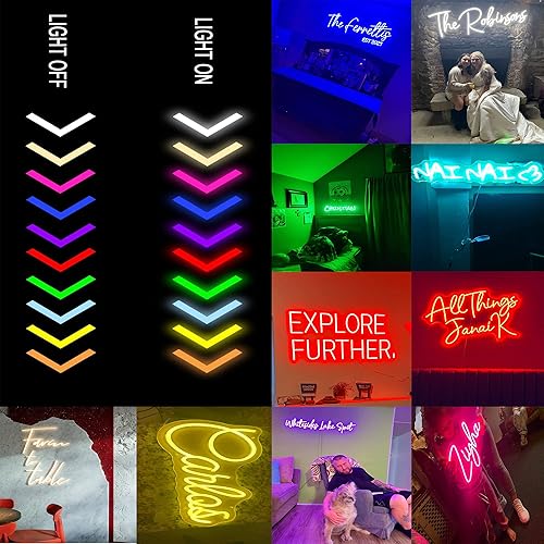 Miniatura 8 de Letreros de neón personalizados, letreros de luces LED de neón personalizables, para decoración de pared, boda, fiesta de cumpleaños, dormitorio,