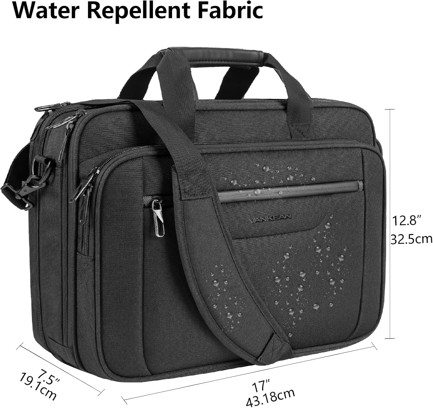 VANKEAN 17.3" Expandable Laptop Briefcase for Travel & Business