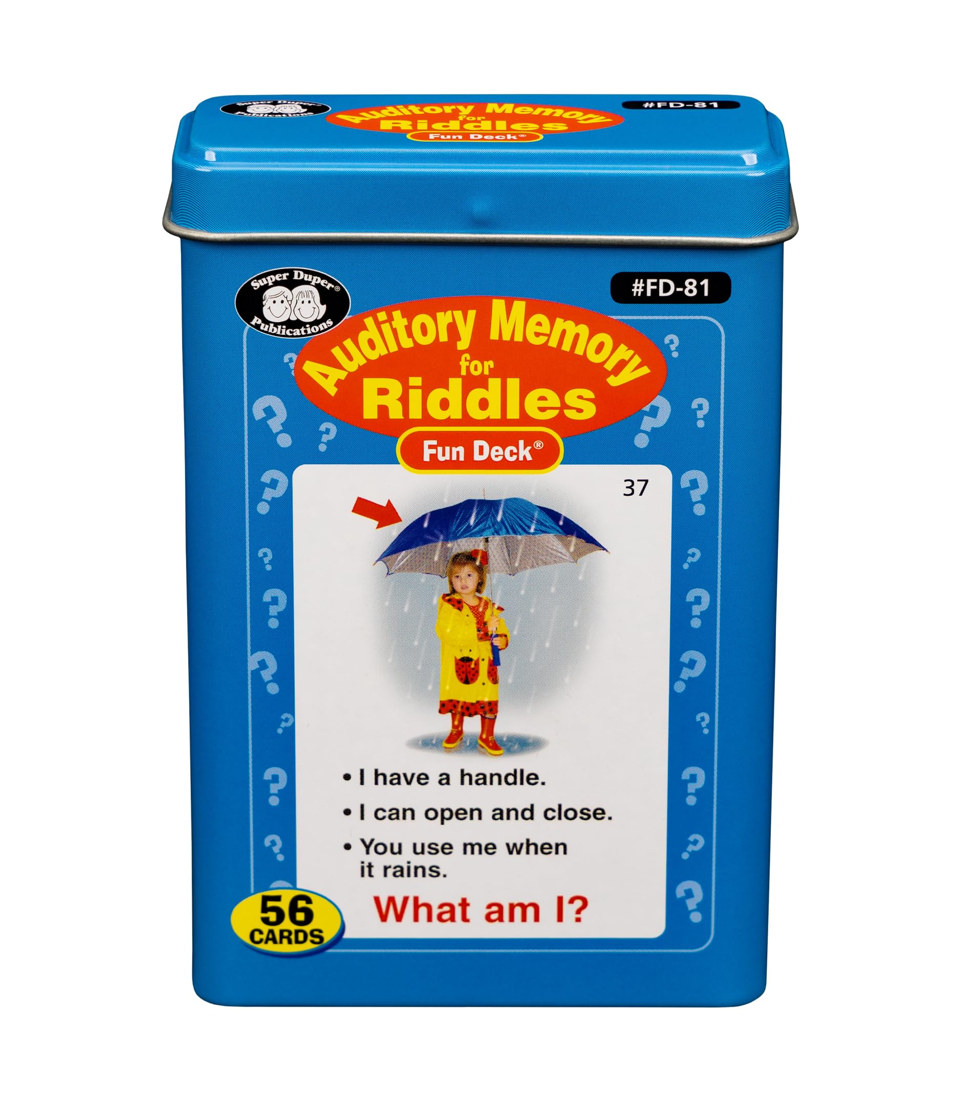 Super Duper Publications | Auditory Memory for Riddles Fun Deck | Listening Comprehension Flash Cards | Educational Learning Materials for Children