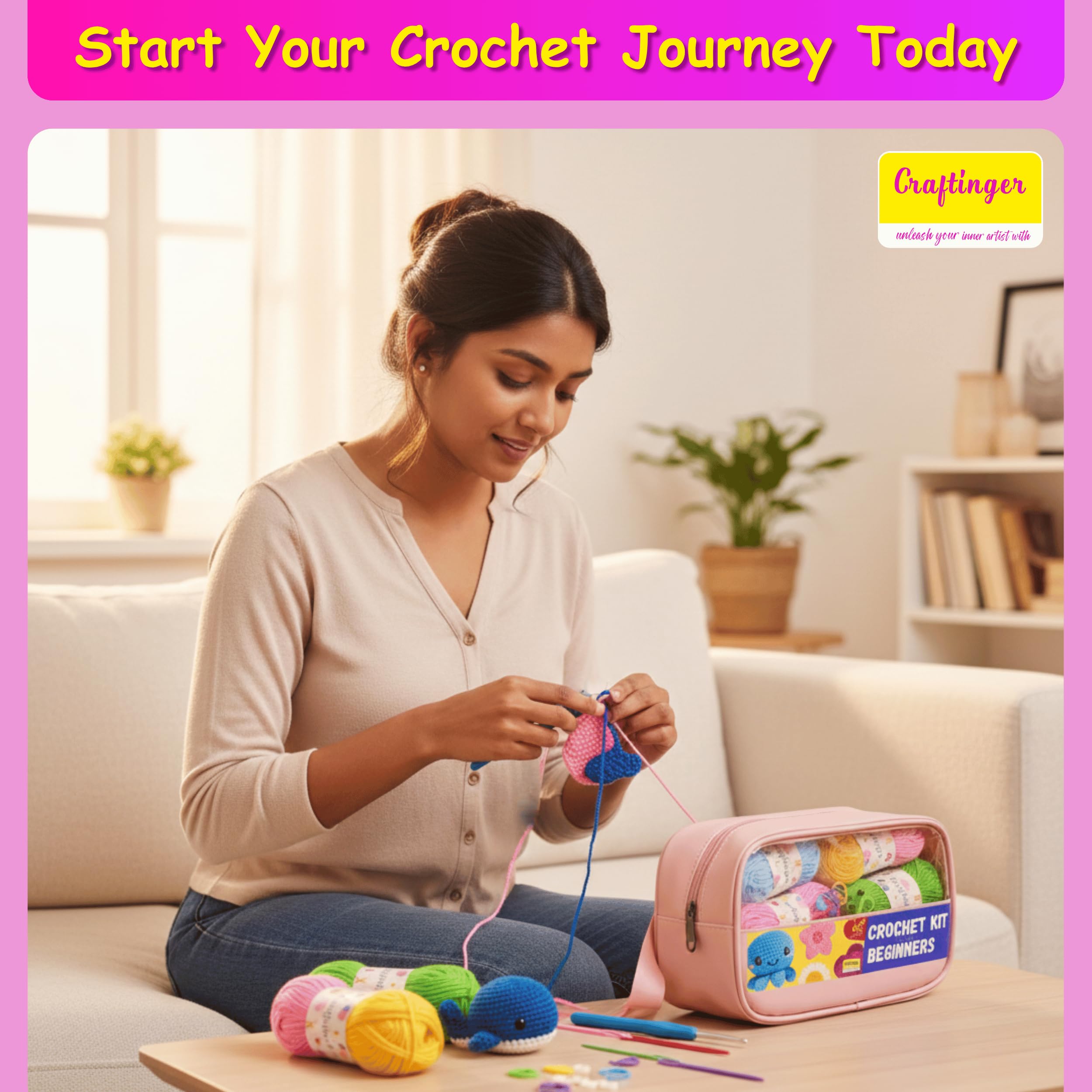 Crochet Art Kit - Beginner Amigurumi Set -4