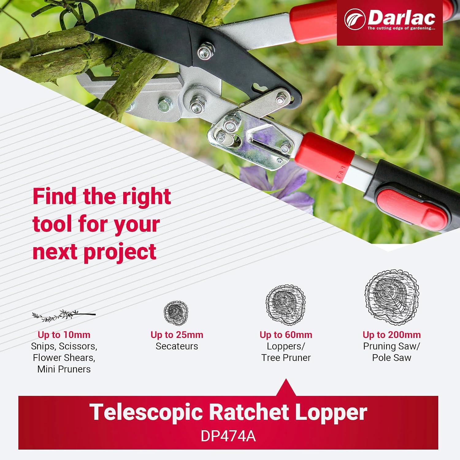 Darlac Lightweight Ratchet Garden Loppers