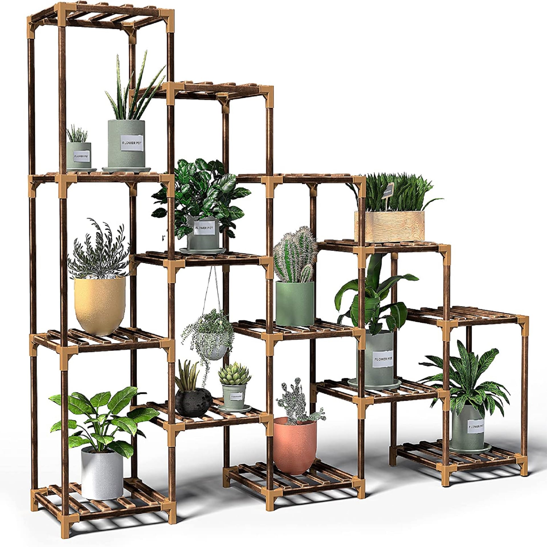 Snazzy Plant Stand Indoor, Outdoor Wood Stands for Multiple Plants, Shelf Table Pot Living Room, Patio, Balcony (B0D8TBTXTP) Amazon Price History, Amazon Price Tracker