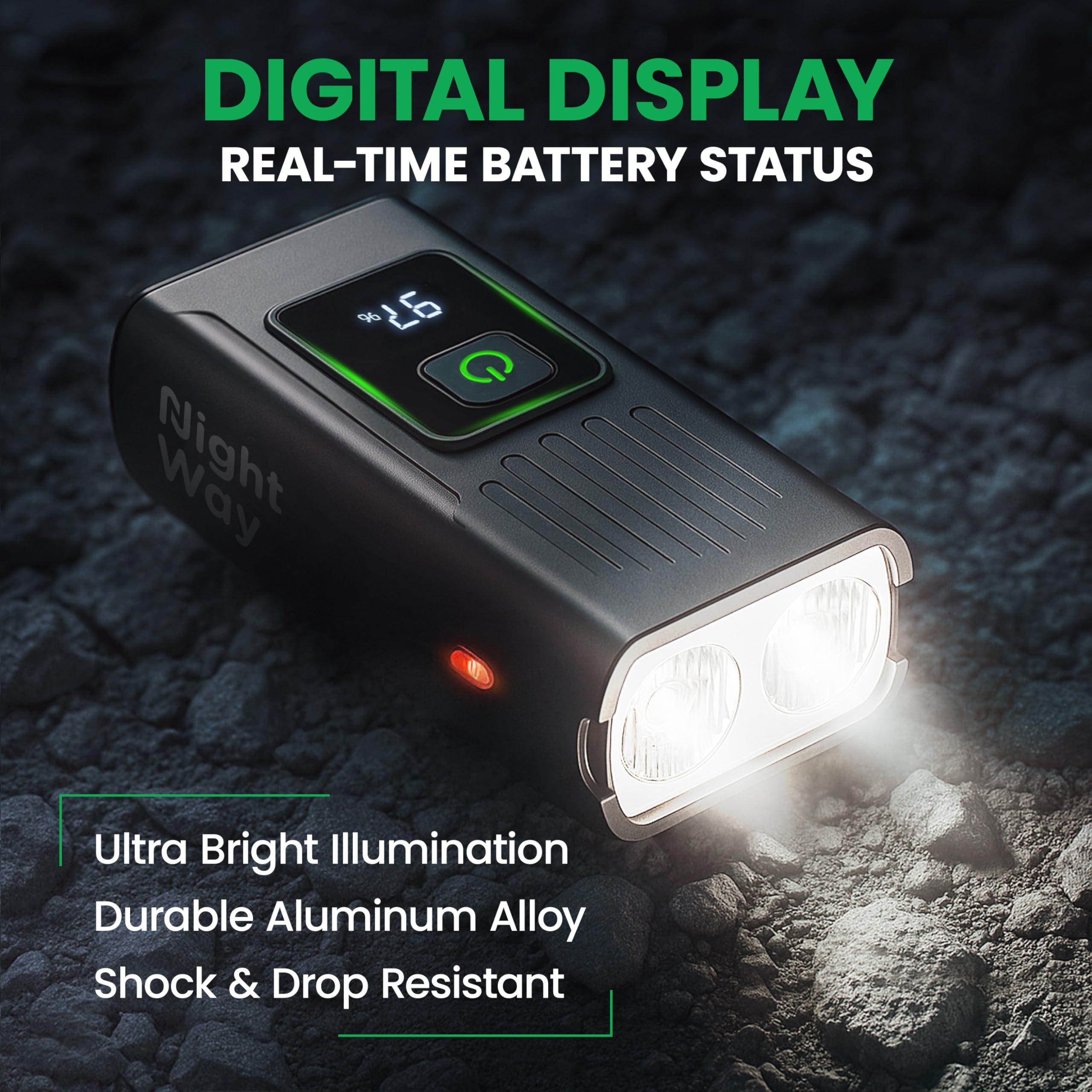 Set di luci per bici per guida notturna, LED ultra luminose ricaricabili USB-C, faro e fanale posteriore, luce di sicurezza anteriore e posteriore impermeabile, 12+6 modalità per ciclismo su
