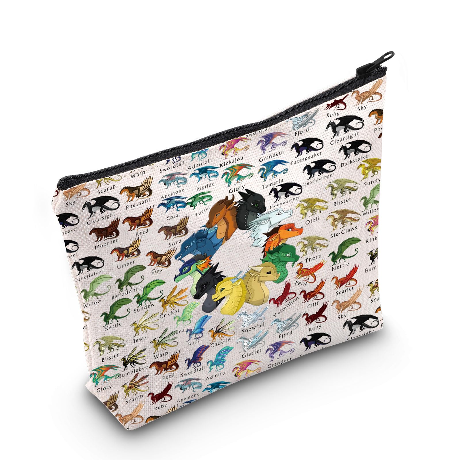 WZMPA Wings Dragon Darkstalker Makeup Bag Novels Inspired Gift Dragon Tribes Zipper Pouch Bag Dragon Bookish Gift (Wings Dragon)