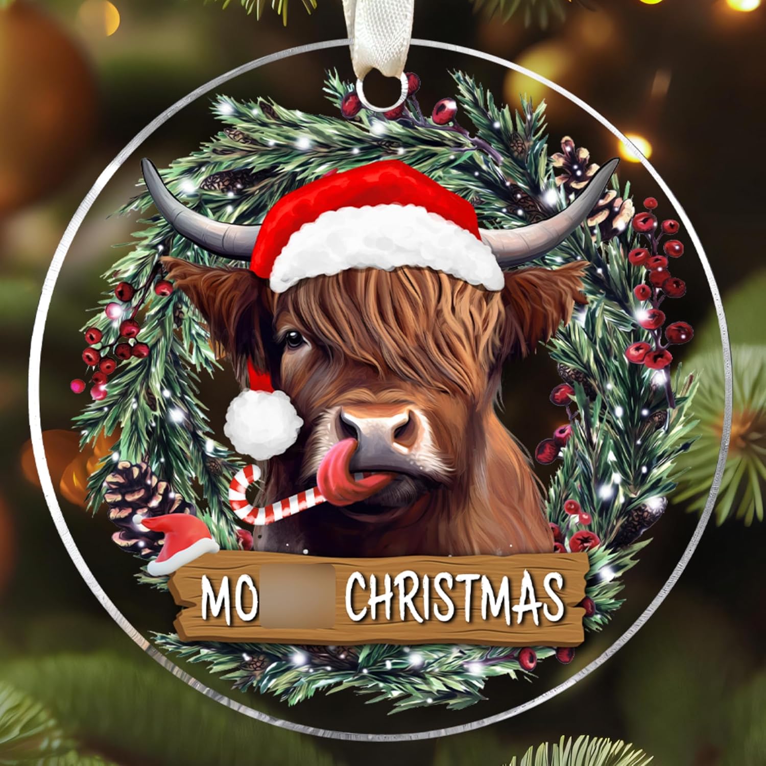 Cow Christmas Ornaments - Highland Cow Christmas Ornaments - Highland Cow Ornament - Cow Ornaments for Christmas Tree - Cow Ornaments for Christmas - Highland Cow Gifts - Acrylic Ornament 2024 26 Cow Highland