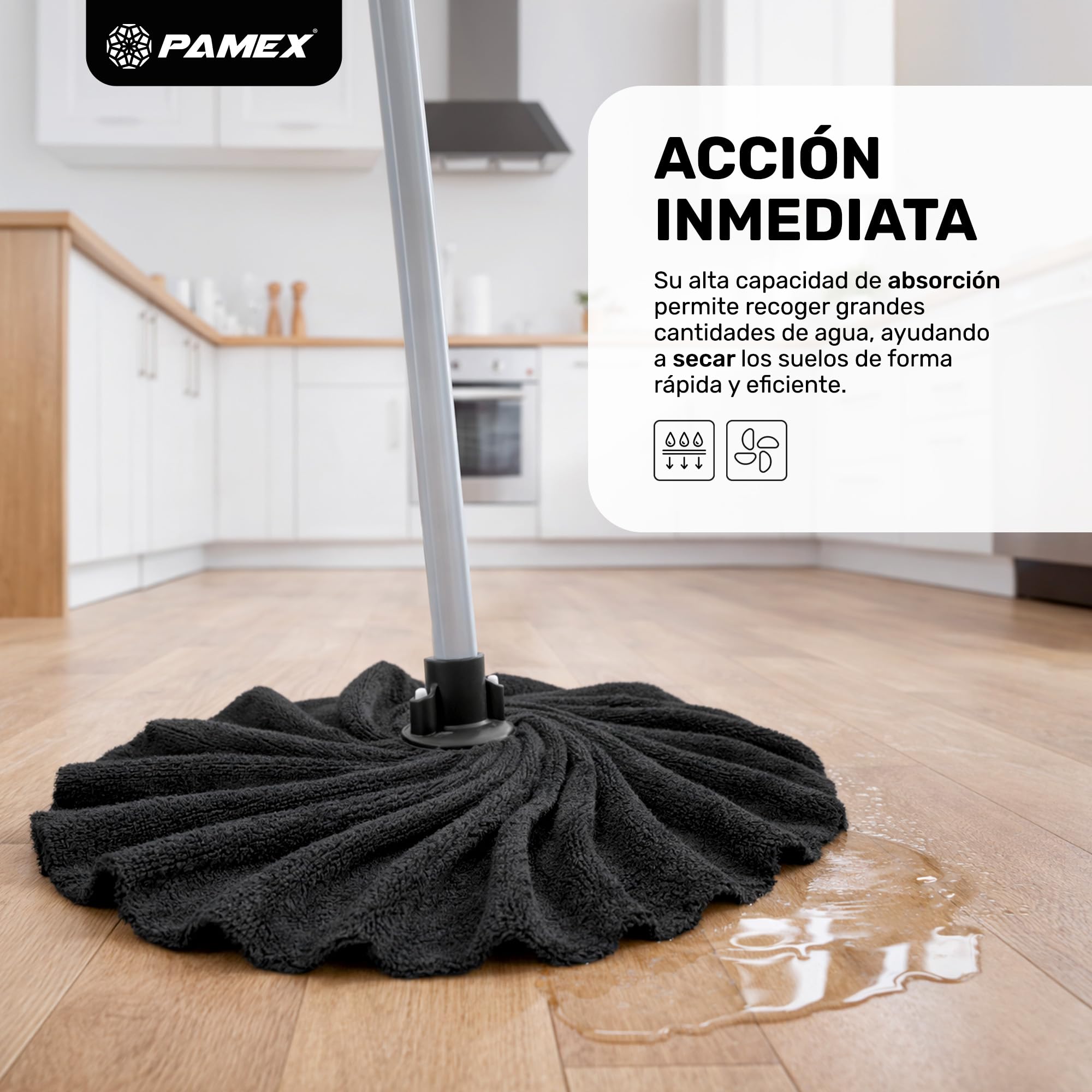 Pamex - Fregona Ballarina Negra - Caja de 24 Unidades