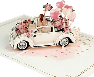 Wedding Car LGBT Lesbian - Wedding Cards, Wedding Anniversary Card, Pop Up Wedding Gift for Wife, Her, Him, Husband 1st, 2nd, 5th, 10th, 25th, 30th, 40th (Wedding Car Les)