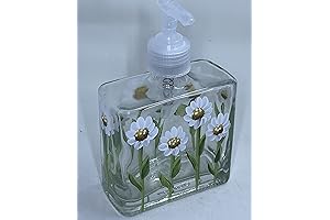 Hand painted White and Yellow Daisy Soap or Lotion Dispenser