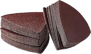 50Pcs Triangular Multitool Sandpaper 80mm for Wood Sanding Assorted 40/80/120/180/240 Grit Fit 3-1/8 Inch Oscillating Multi Tool Sanding Pads