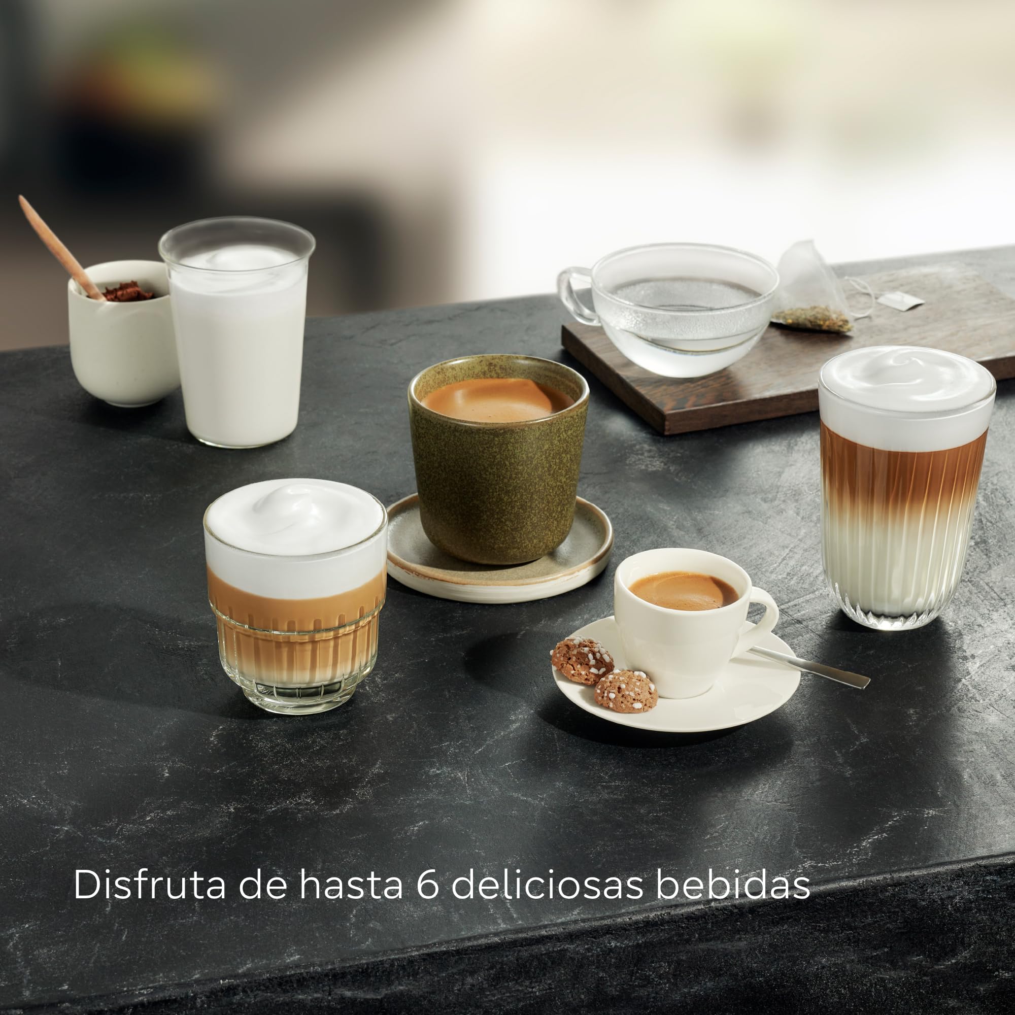 SIEMENS, Cafetera superautomática, EQ500, ceramDrive, Negro, TP511E19 | Podrás preparar dos tazas a la vez con su molinillo cerámico para un aroma más puro.