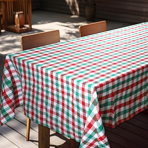 Miniatura 6 de Urban Villa - Mantel de mesa 100% algodón, para uso diario, cenas familiares o fiestas en interiores o exteriores, a cuadros, color azulblanco,